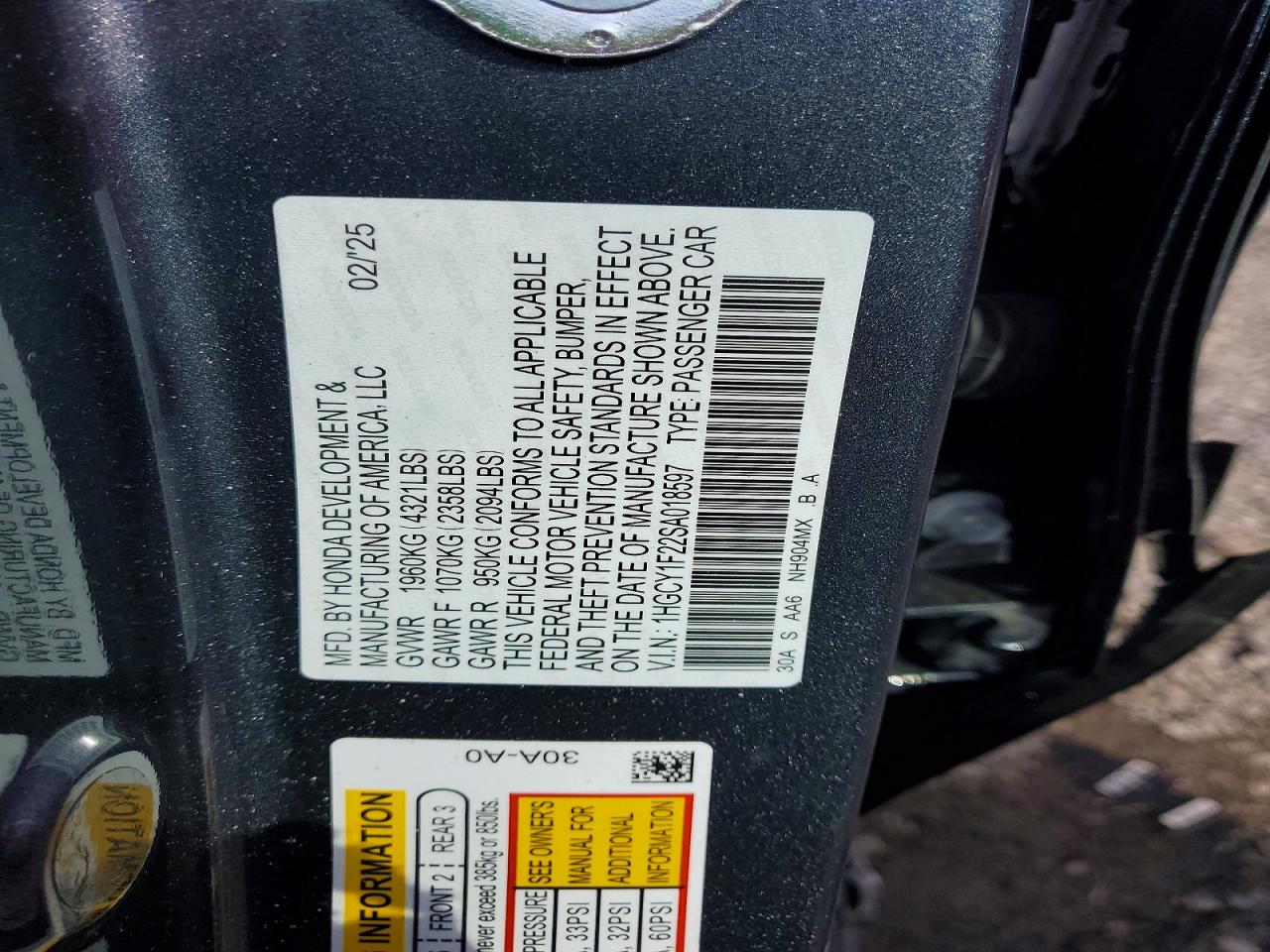 2025 HONDA ACCORD LX photo 34