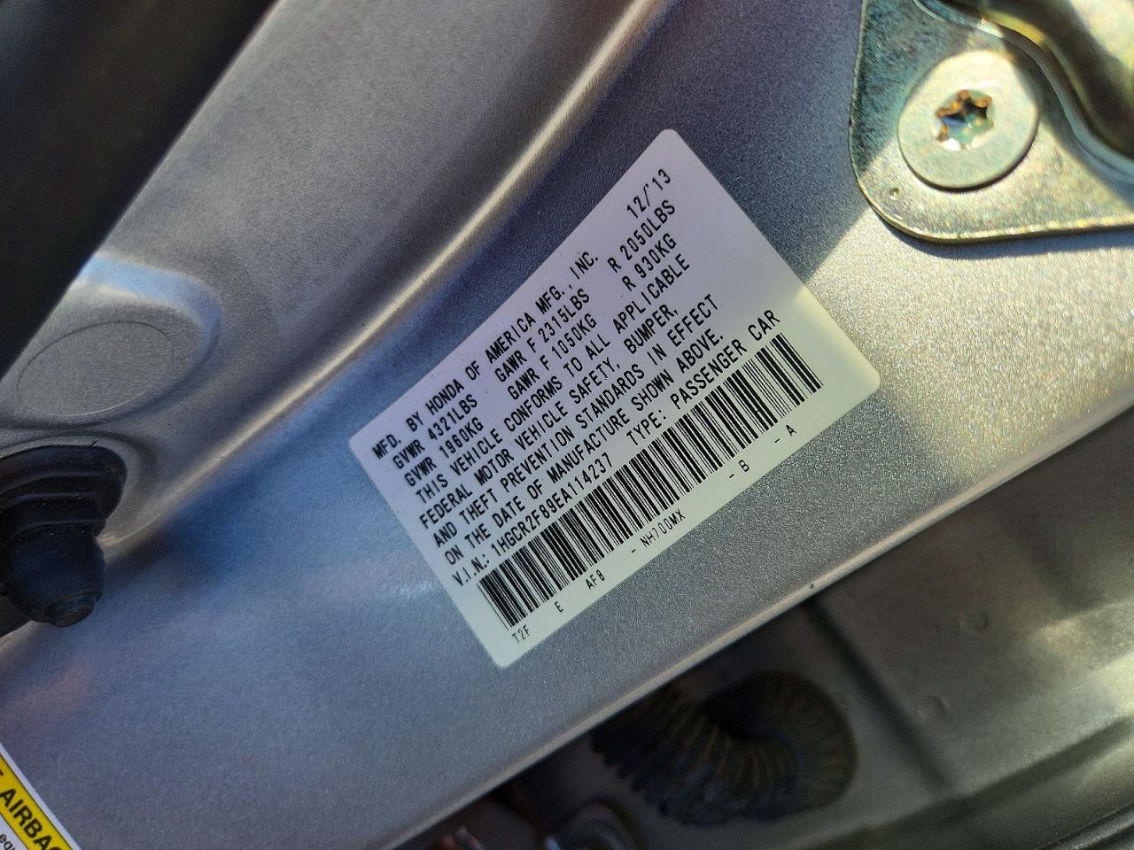 2014 HONDA ACCORD EXL photo 23