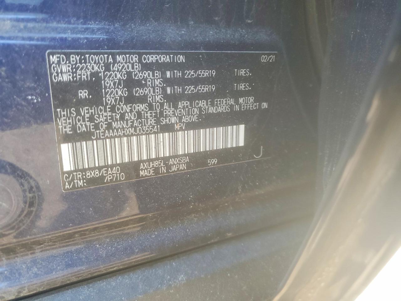 2021 TOYOTA VENZA LE photo 25