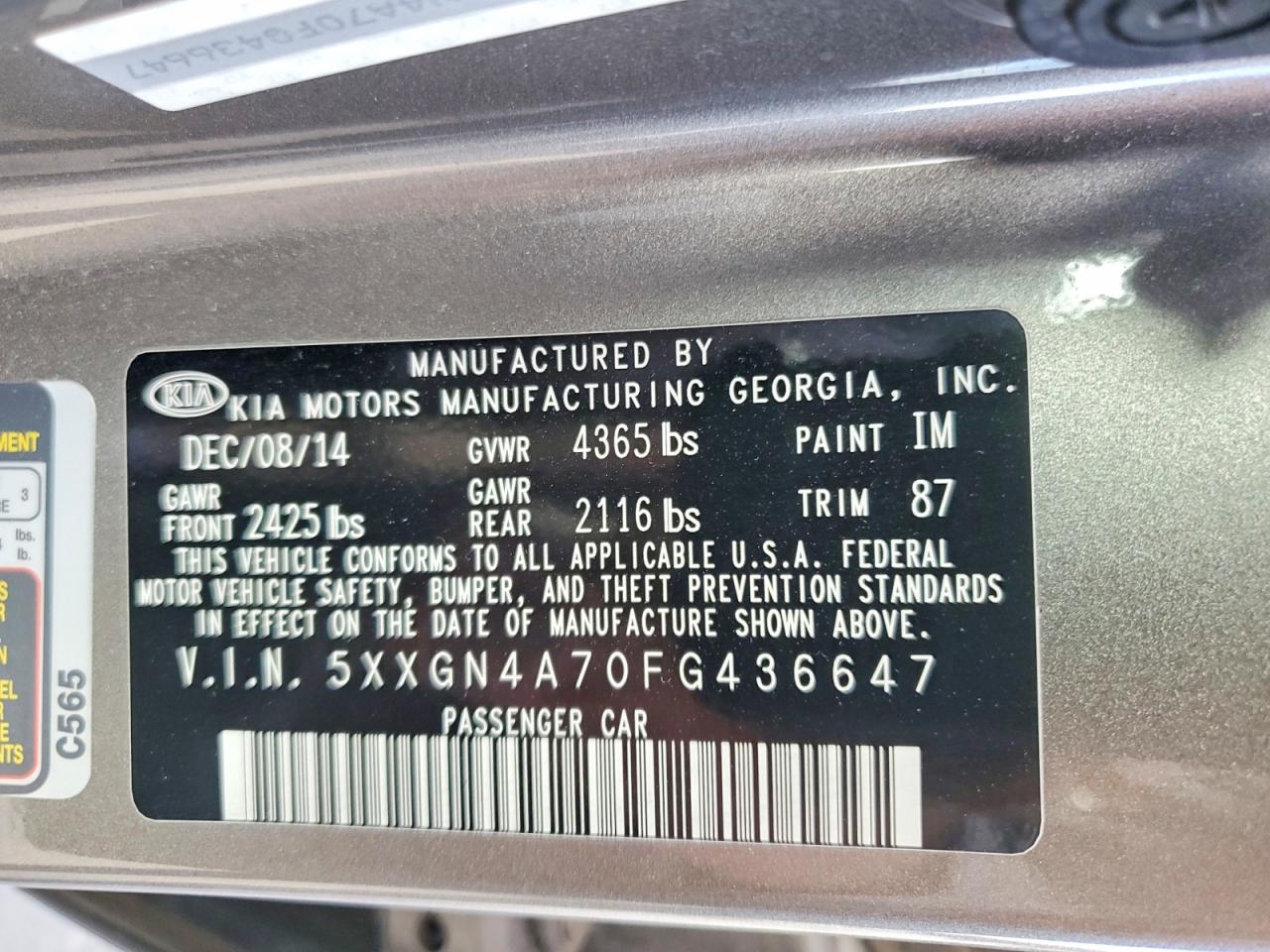 2015 KIA OPTIMA EX photo 23