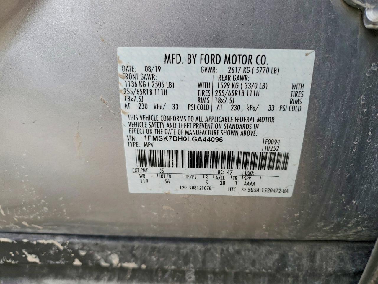 2020 FORD EXPLORER XLT photo 13