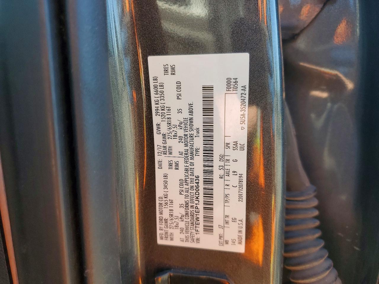 2018 FORD F150 SUPERCREW photo 12