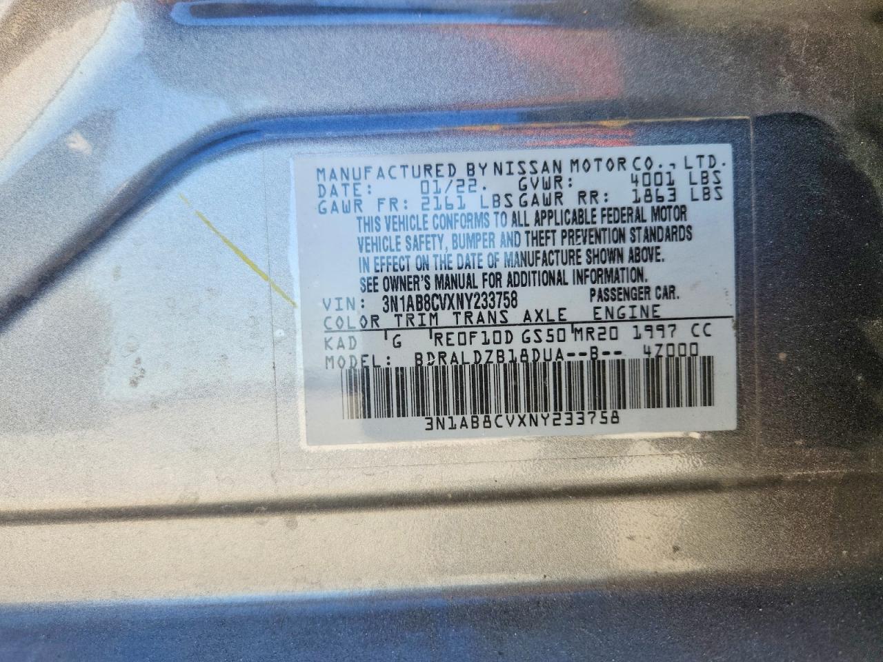 2022 NISSAN SENTRA SV photo 23