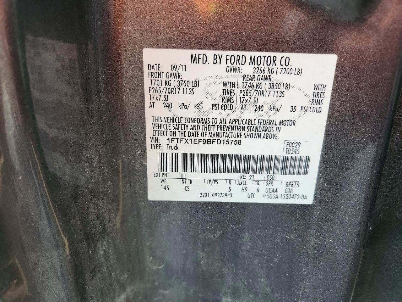 2011 FORD F150 SUPER CAB photo 12