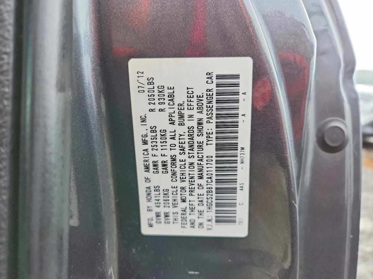 2012 HONDA ACCORD EXL photo 34