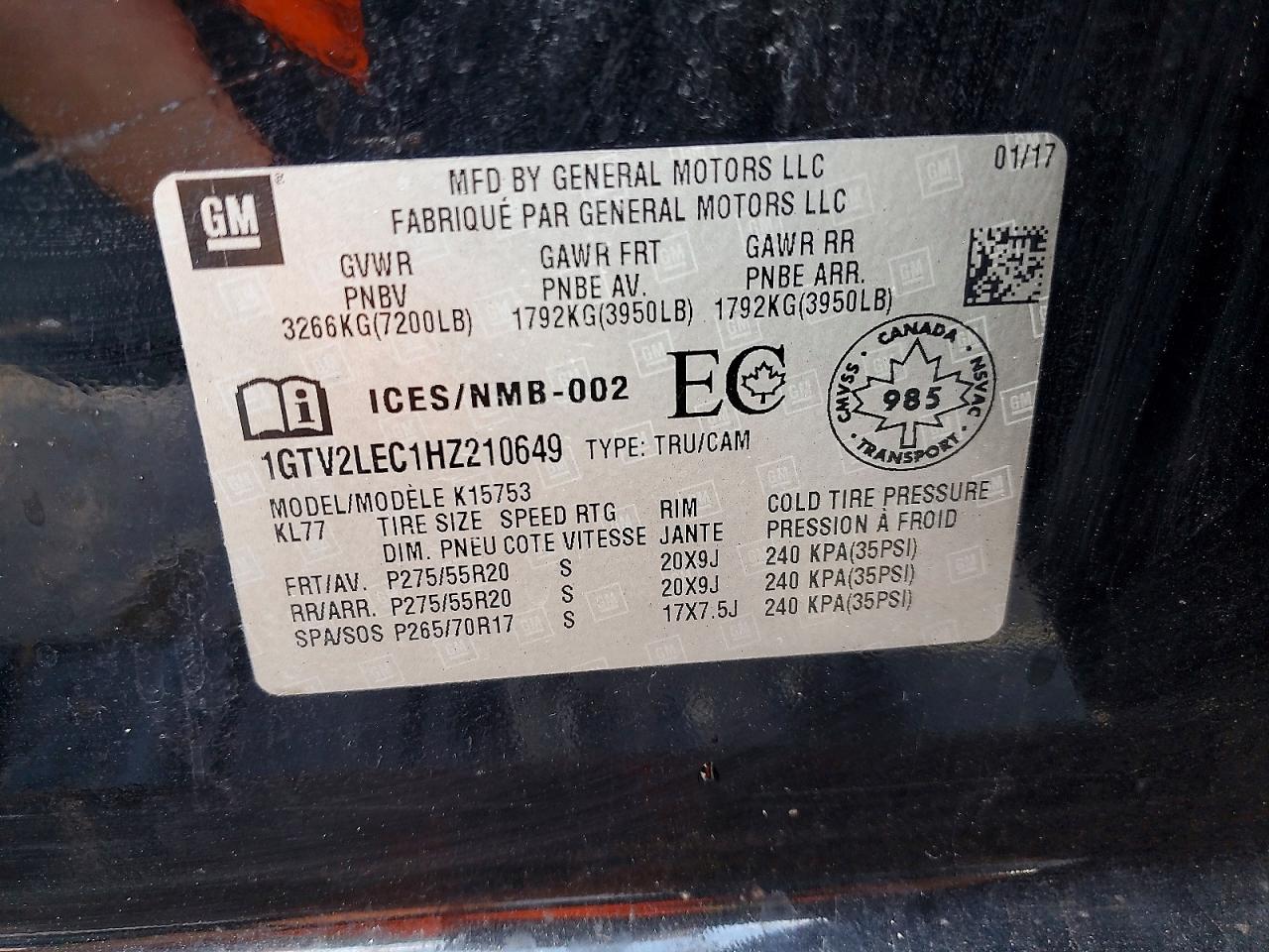 2017 GMC SIERRA K1500 photo 12