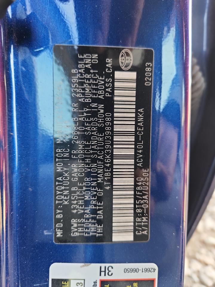2009 TOYOTA CAMRY BASE photo 12