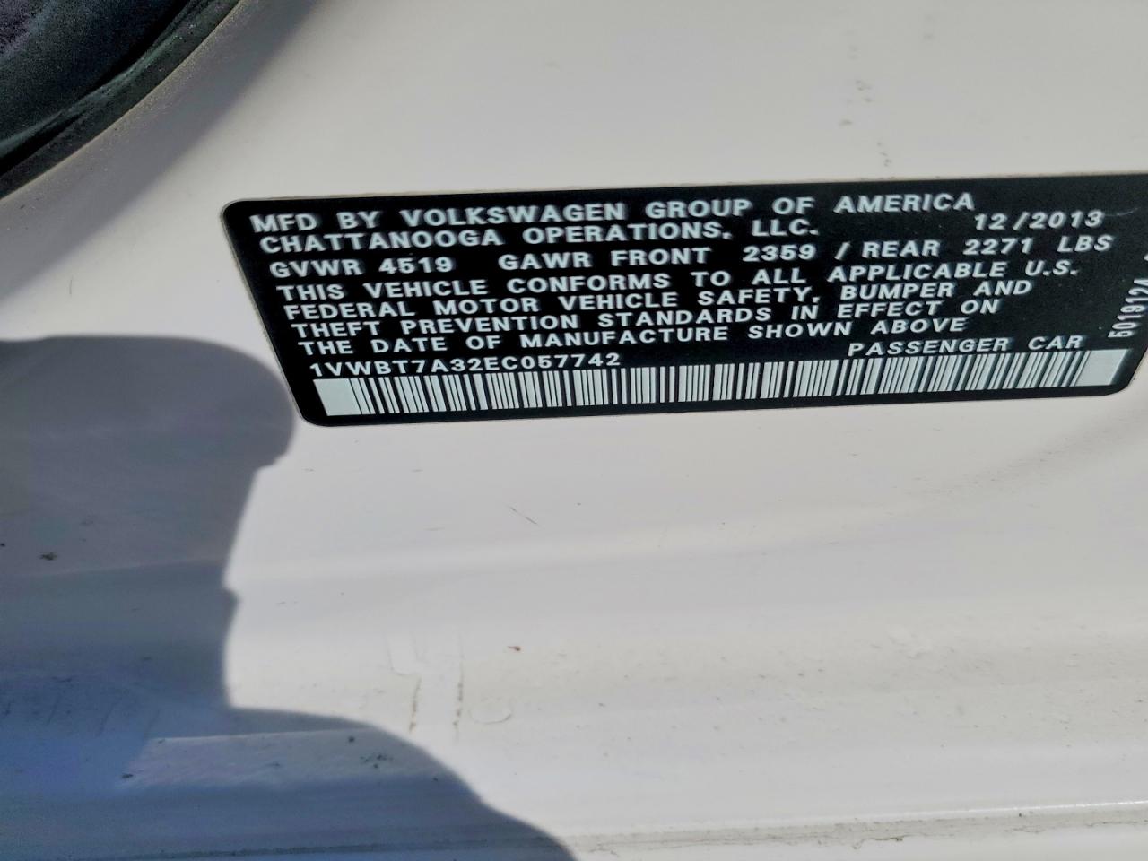 2014 VOLKSWAGEN PASSAT SE photo 23