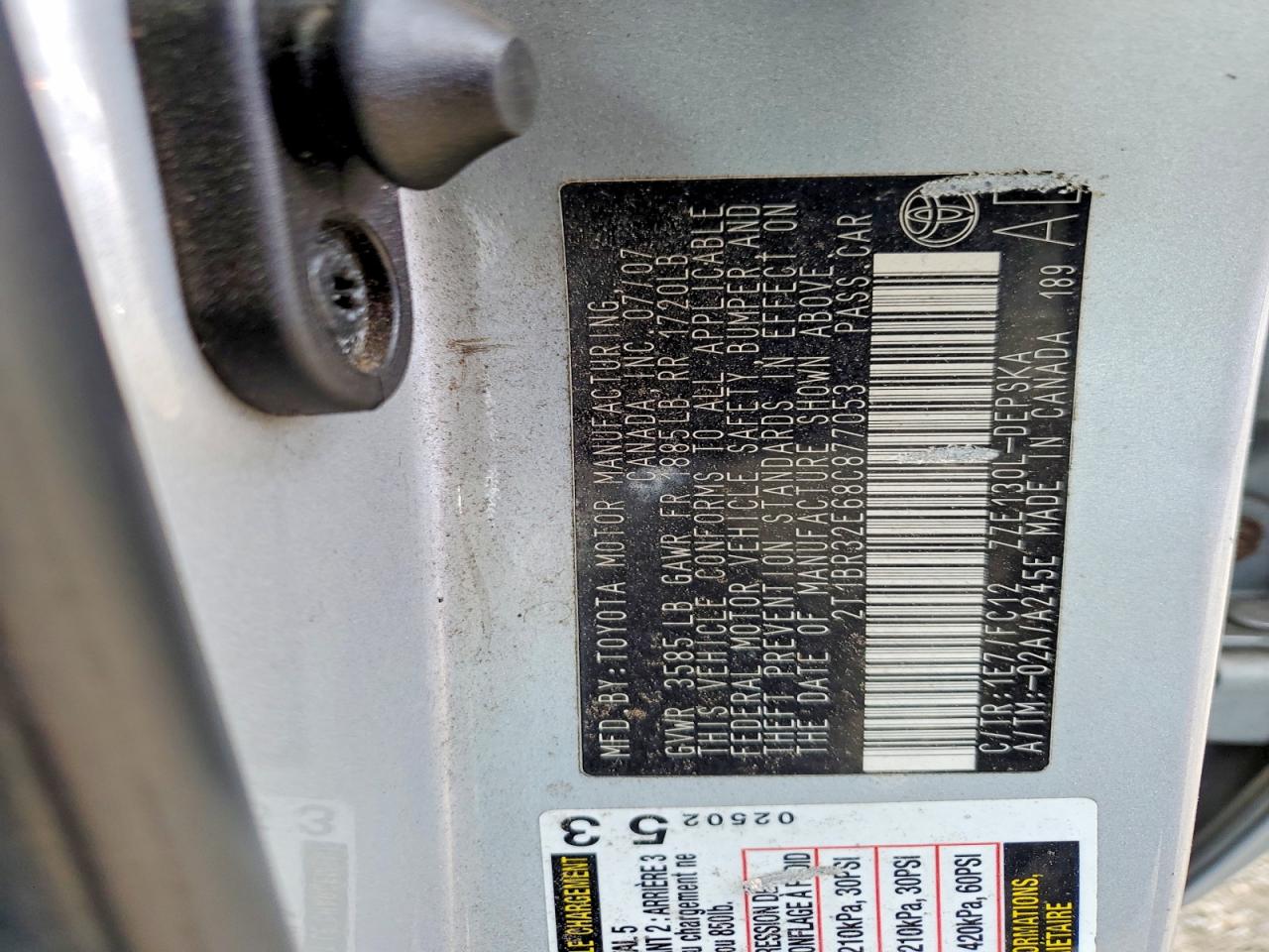 2008 TOYOTA COROLLA CE photo 12