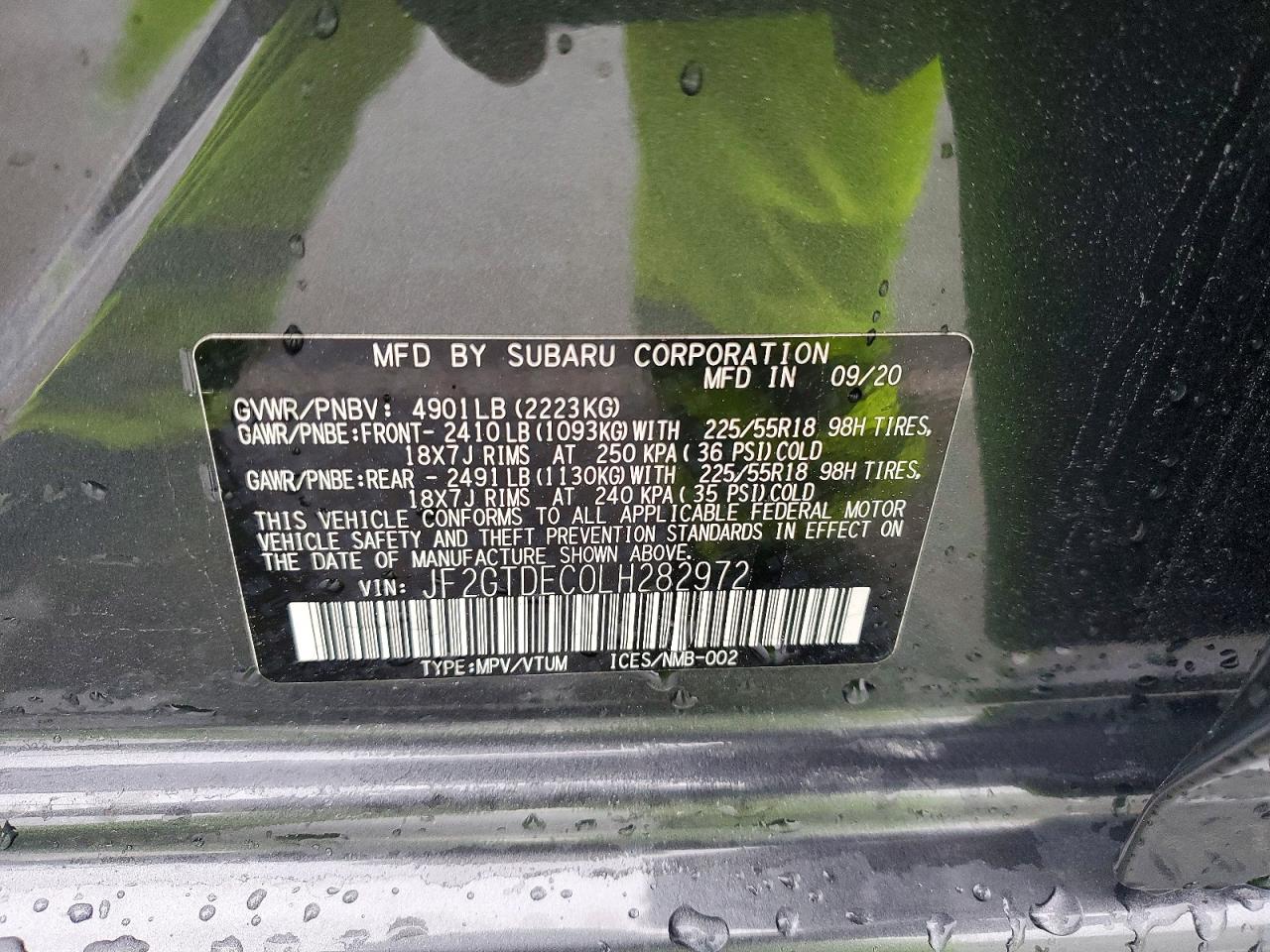 2020 SUBARU CROSSTREK PREMIUM photo 13