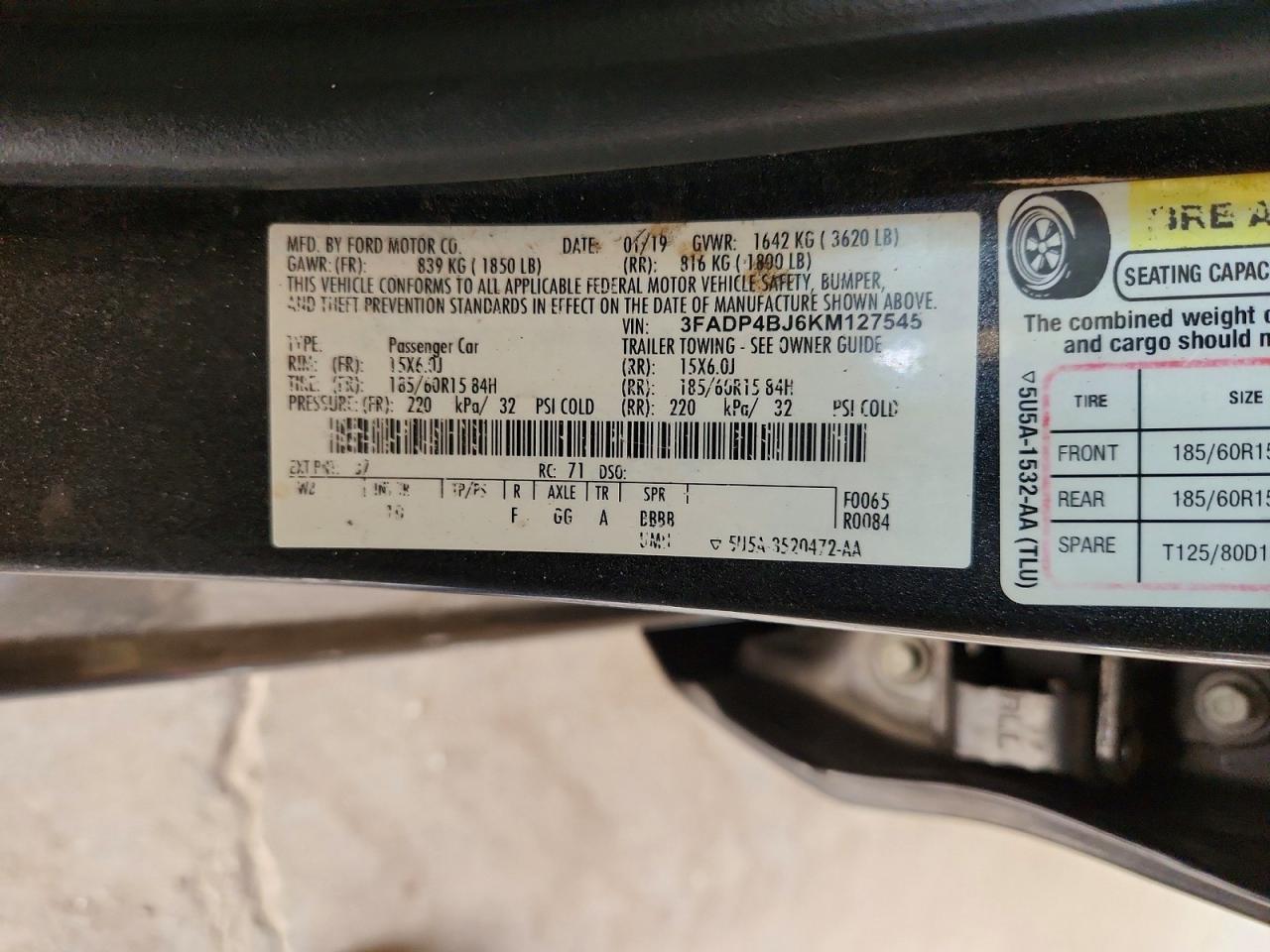 2019 FORD FIESTA SE photo 23
