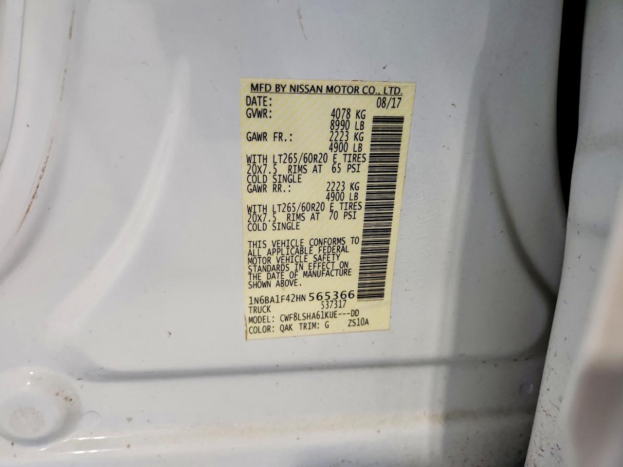 2017 NISSAN TITAN XD SV photo 12