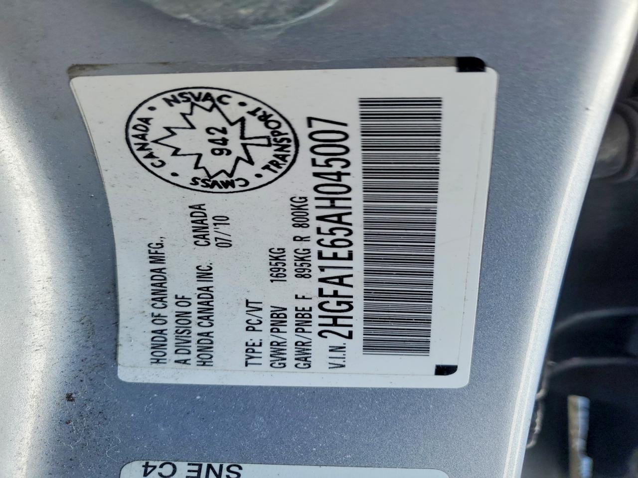 2010 HONDA CIVIC LX-S photo 12