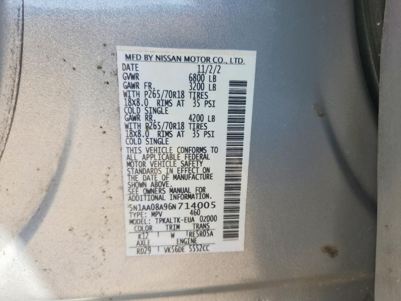 2006 NISSAN ARMADA SE photo 27