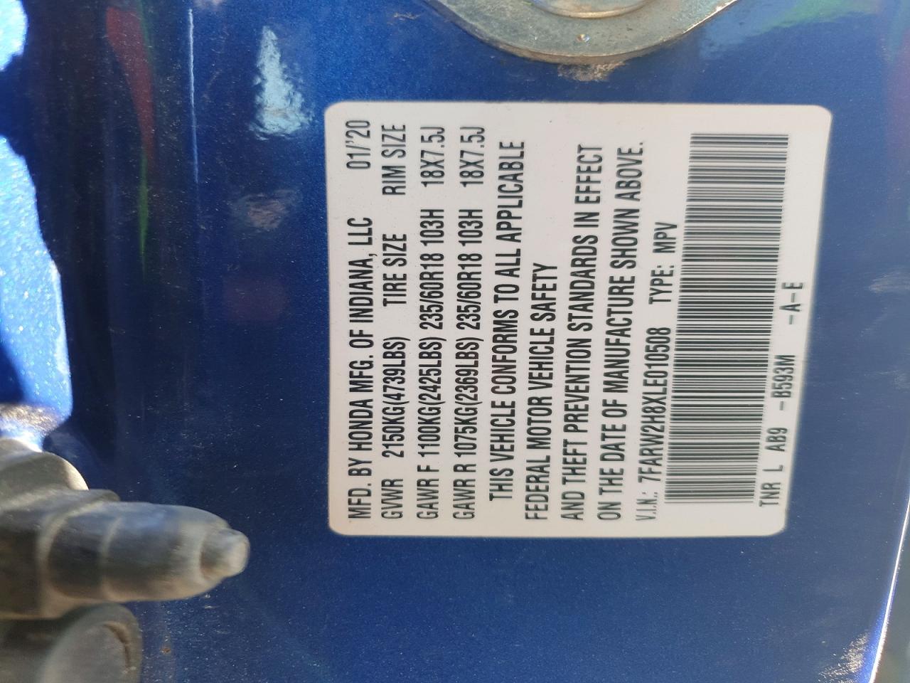 2020 HONDA CR-V EXL photo 37