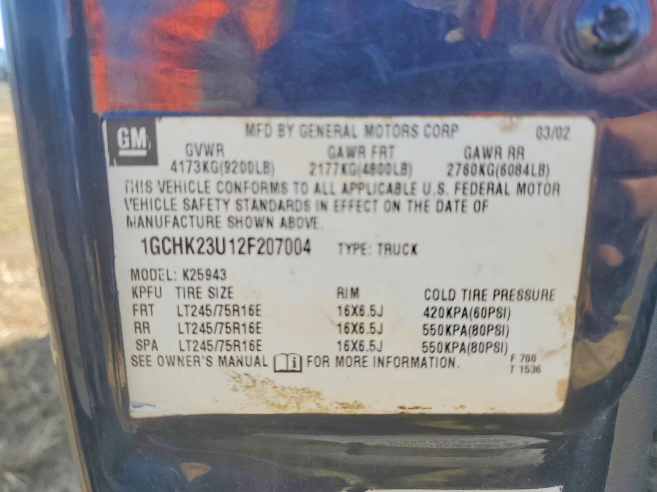 2002 CHEVROLET SILVERADO K2500 HEAVY DUTY photo 13