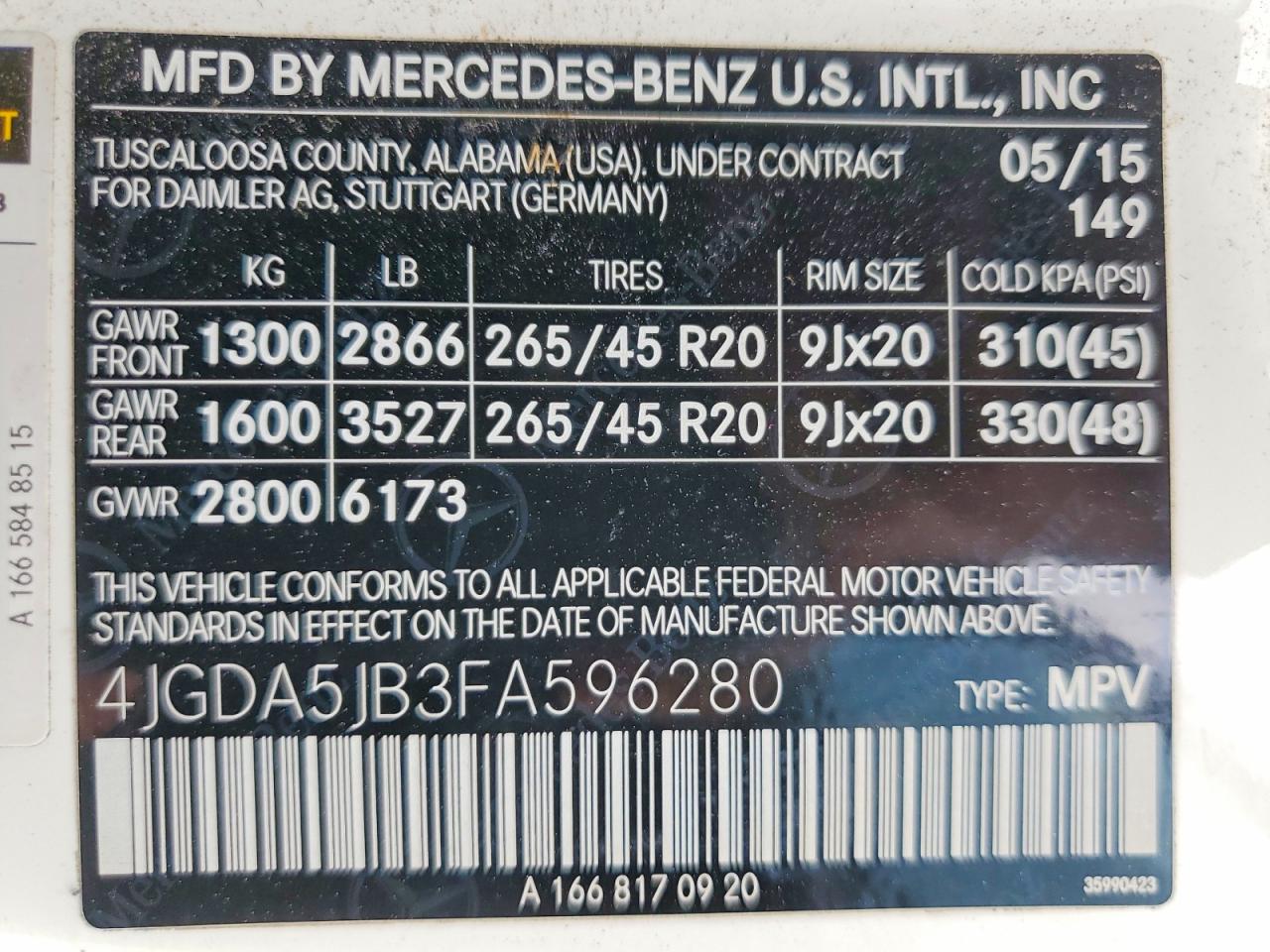 2015 MERCEDES-BENZ ML 350 photo 13