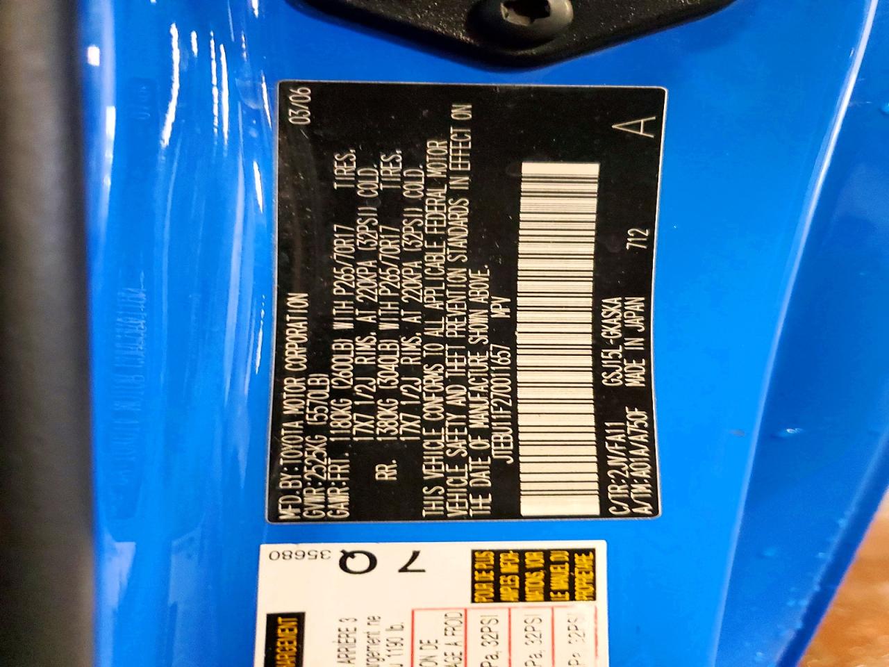2007 TOYOTA FJ CRUISER BASE photo 25
