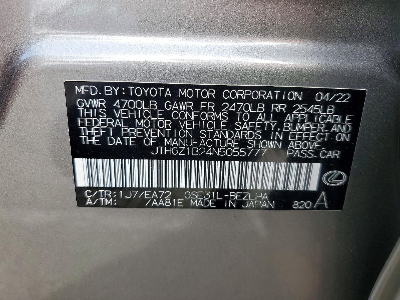 2022 LEXUS IS 350 F SPORT photo 34
