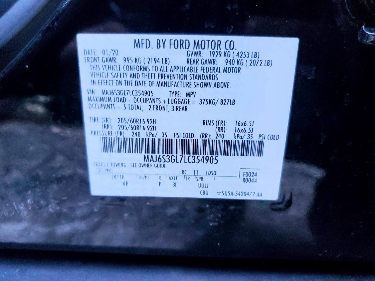 2020 FORD ECOSPORT SE photo 13