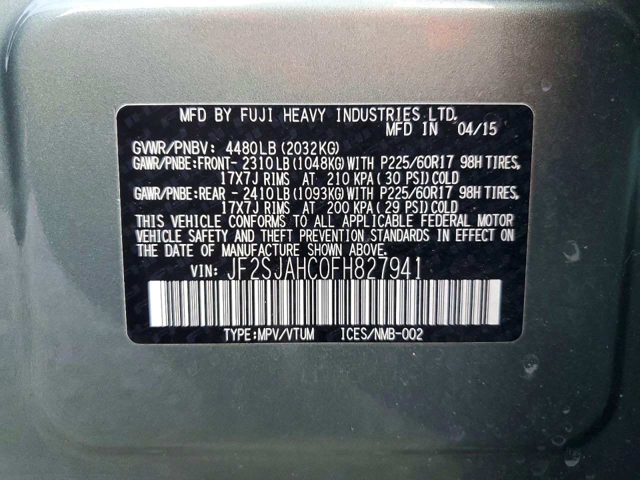 2015 SUBARU FORESTER 2.5I LIMITED photo 27