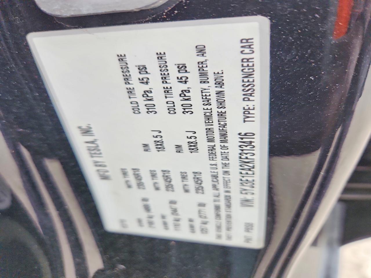 2019 TESLA MODEL 3 photo 12