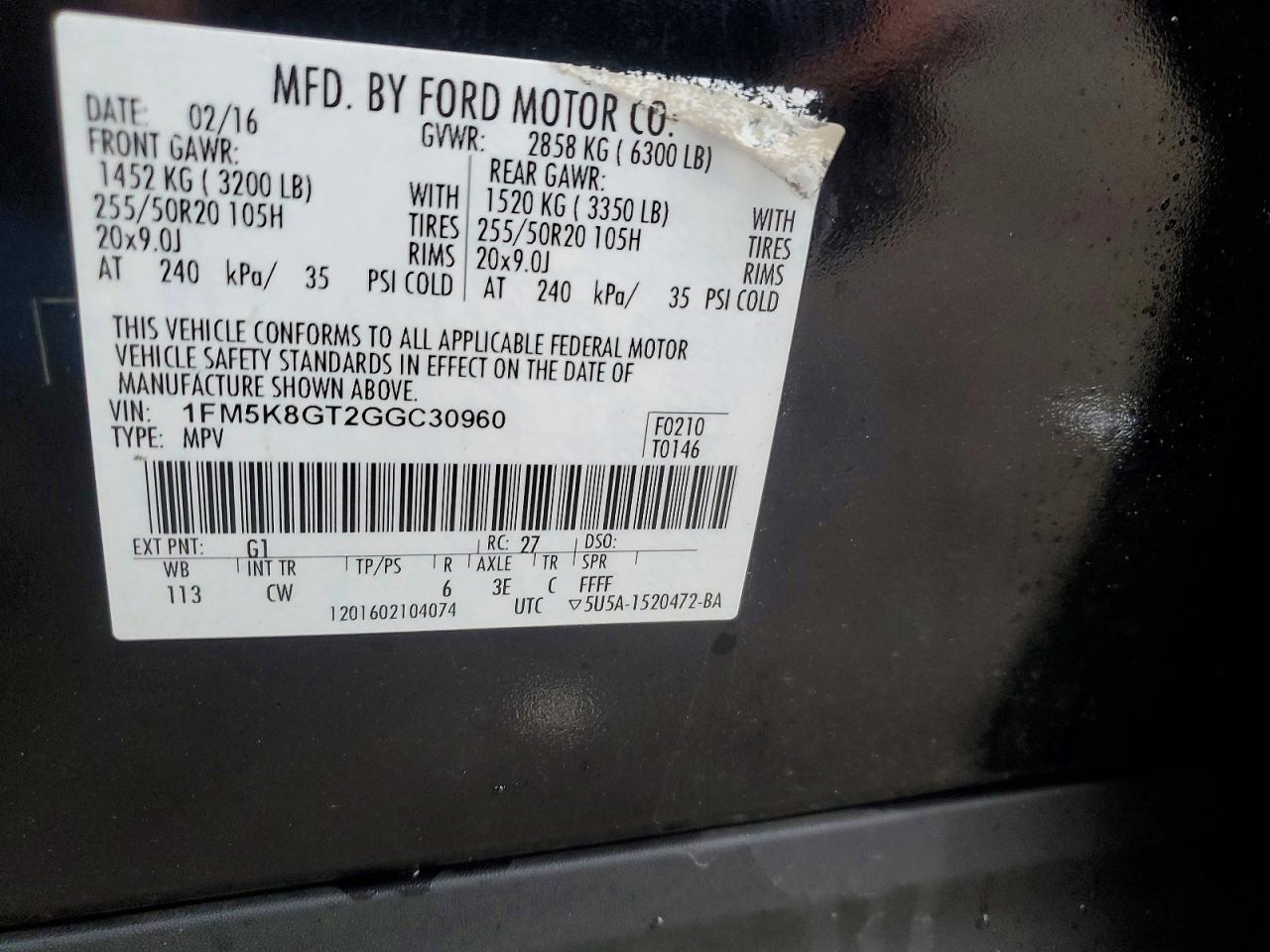 2016 FORD EXPLORER SPORT photo 13