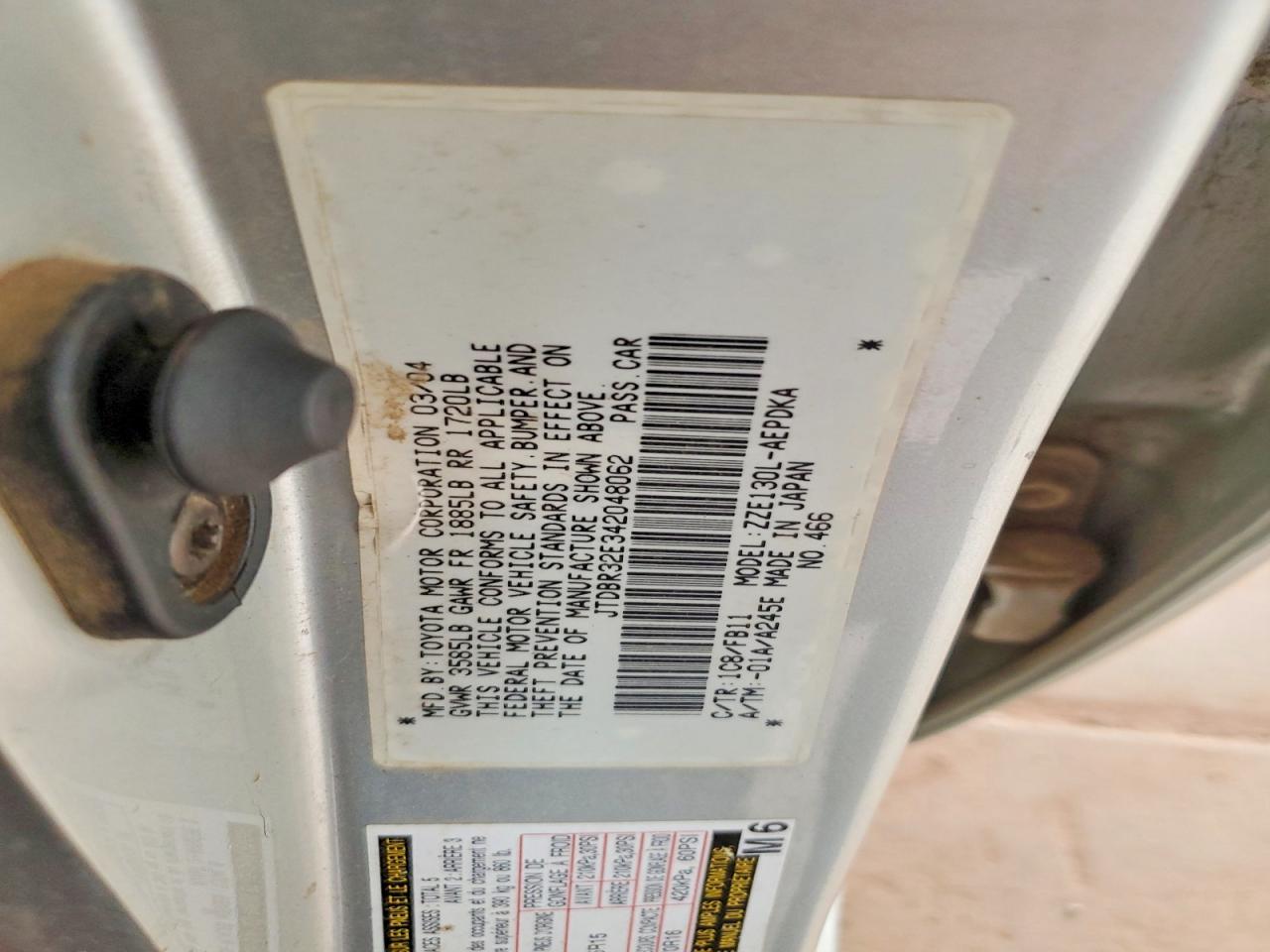 2004 TOYOTA COROLLA CE photo 23