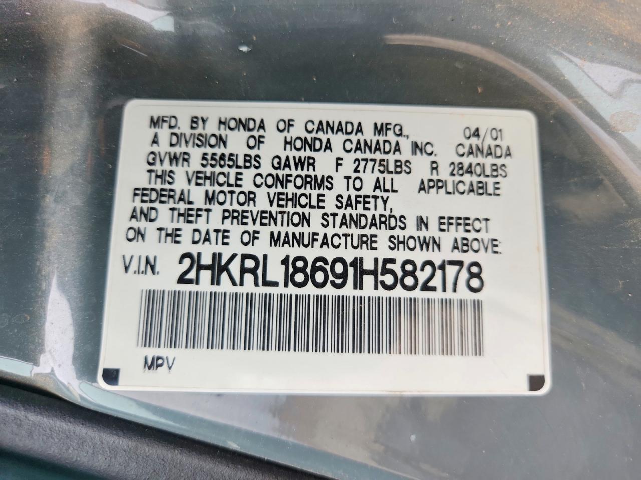 2001 HONDA ODYSSEY EX photo 12