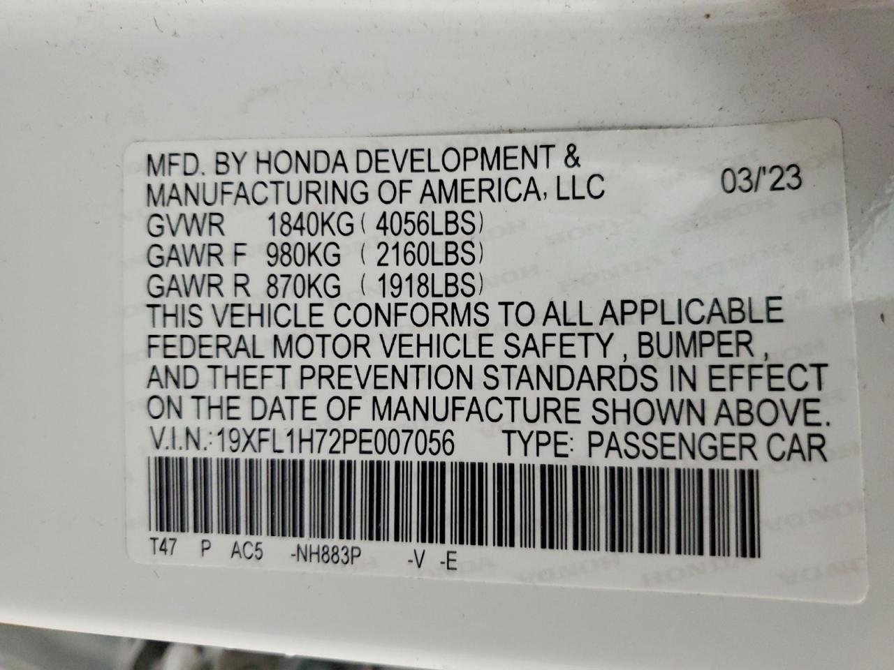2023 HONDA CIVIC EXL photo 23
