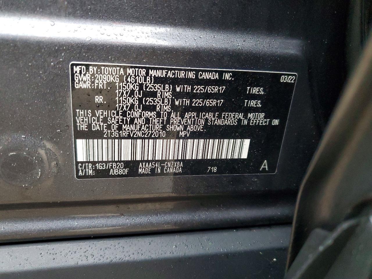 2022 TOYOTA RAV4 LE photo 13