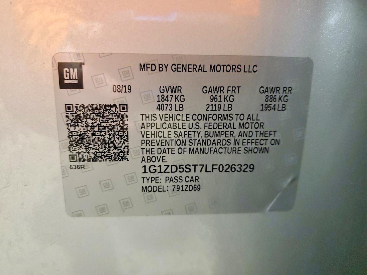 2020 CHEVROLET MALIBU LT photo 12
