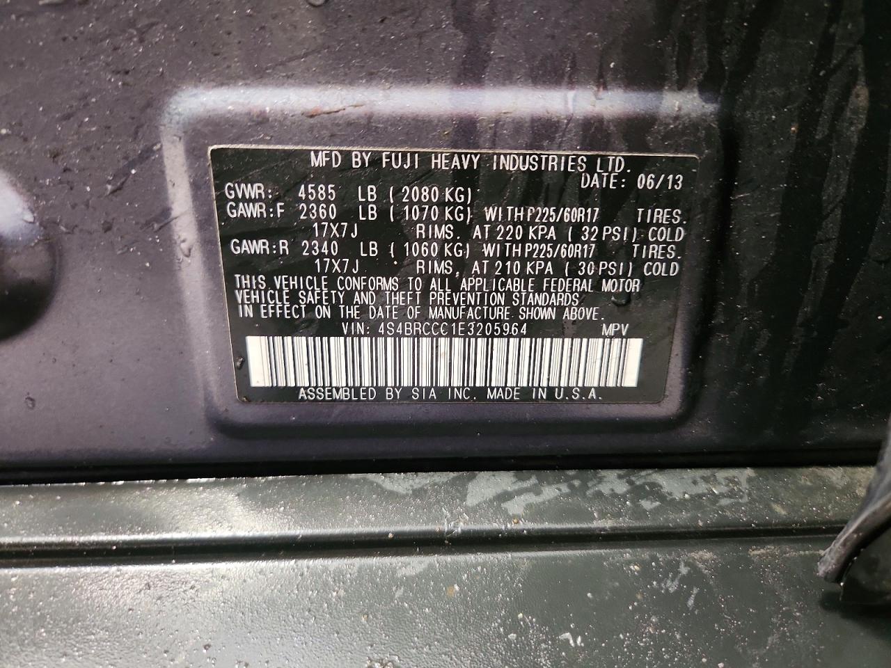 2014 SUBARU OUTBACK 2.5I PREMIUM photo 27