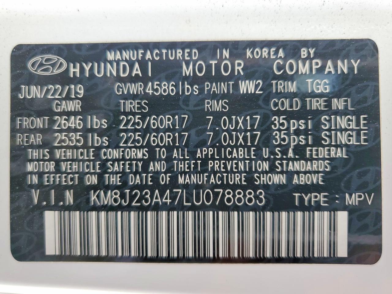 2020 HYUNDAI TUCSON SE photo 13