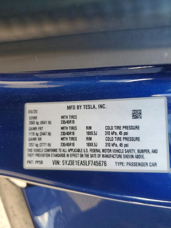 2020 TESLA MODEL 3 photo 37