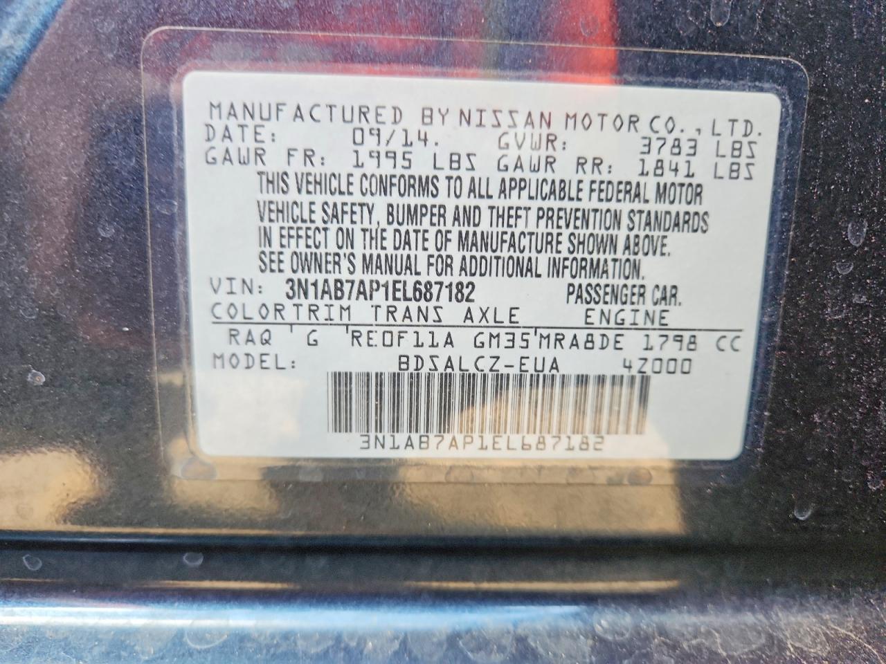 2014 NISSAN SENTRA S photo 25