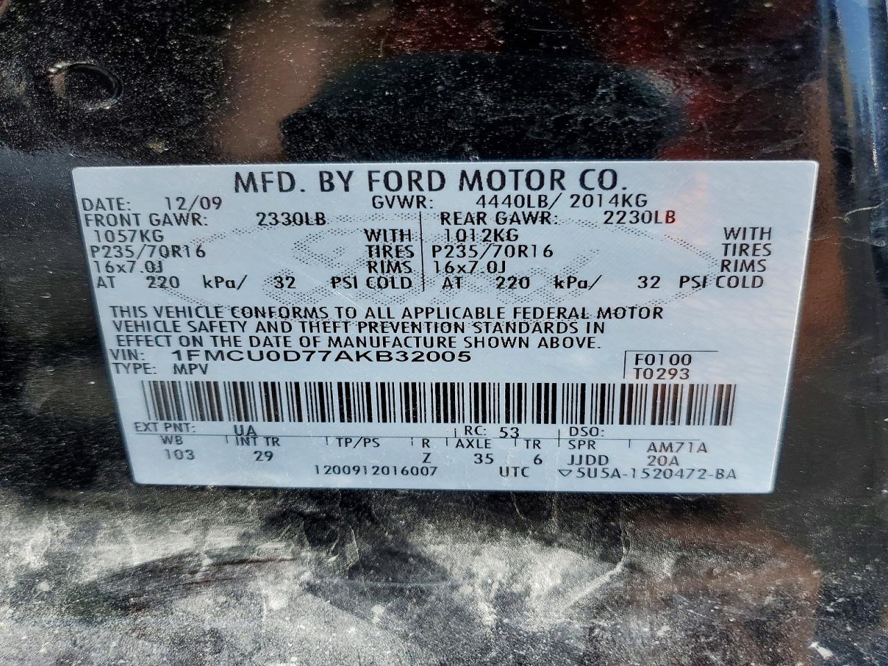 2010 FORD ESCAPE XLT photo 27