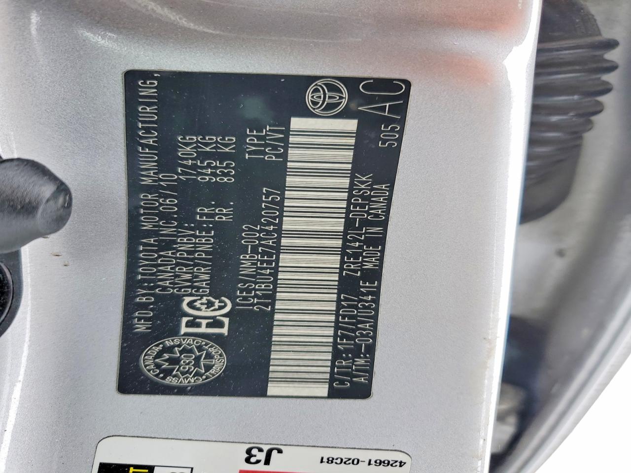 2010 TOYOTA COROLLA BASE photo 23