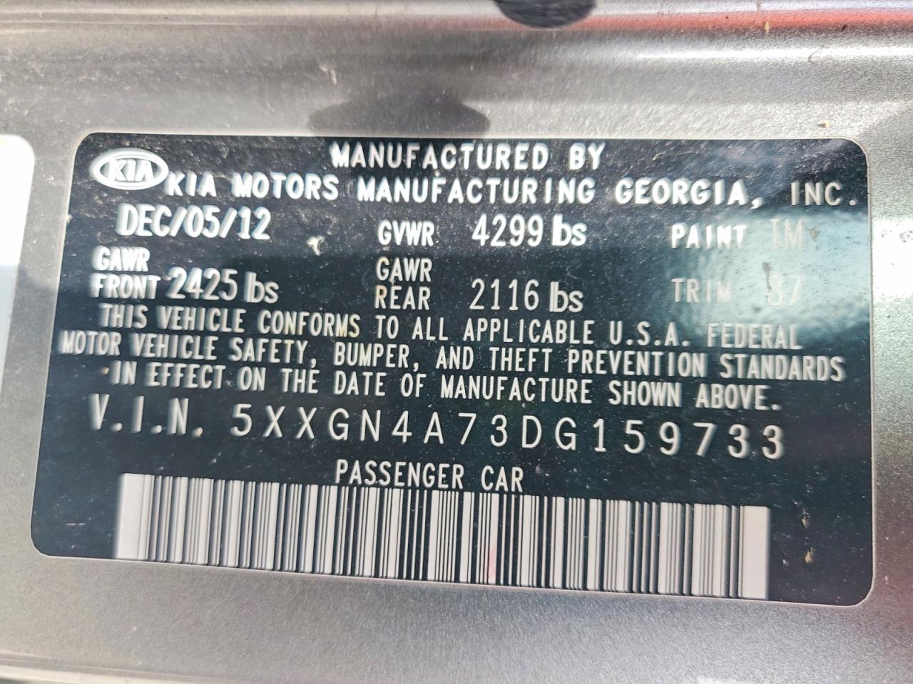 2013 KIA OPTIMA EX photo 37
