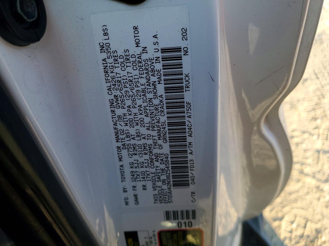 2008 TOYOTA TACOMA ACCESS CAB photo 12