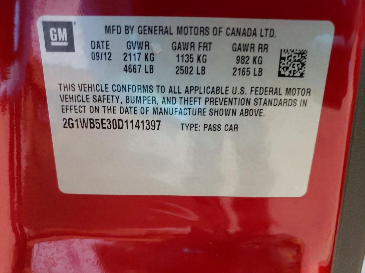 2013 CHEVROLET IMPALA LT photo 12