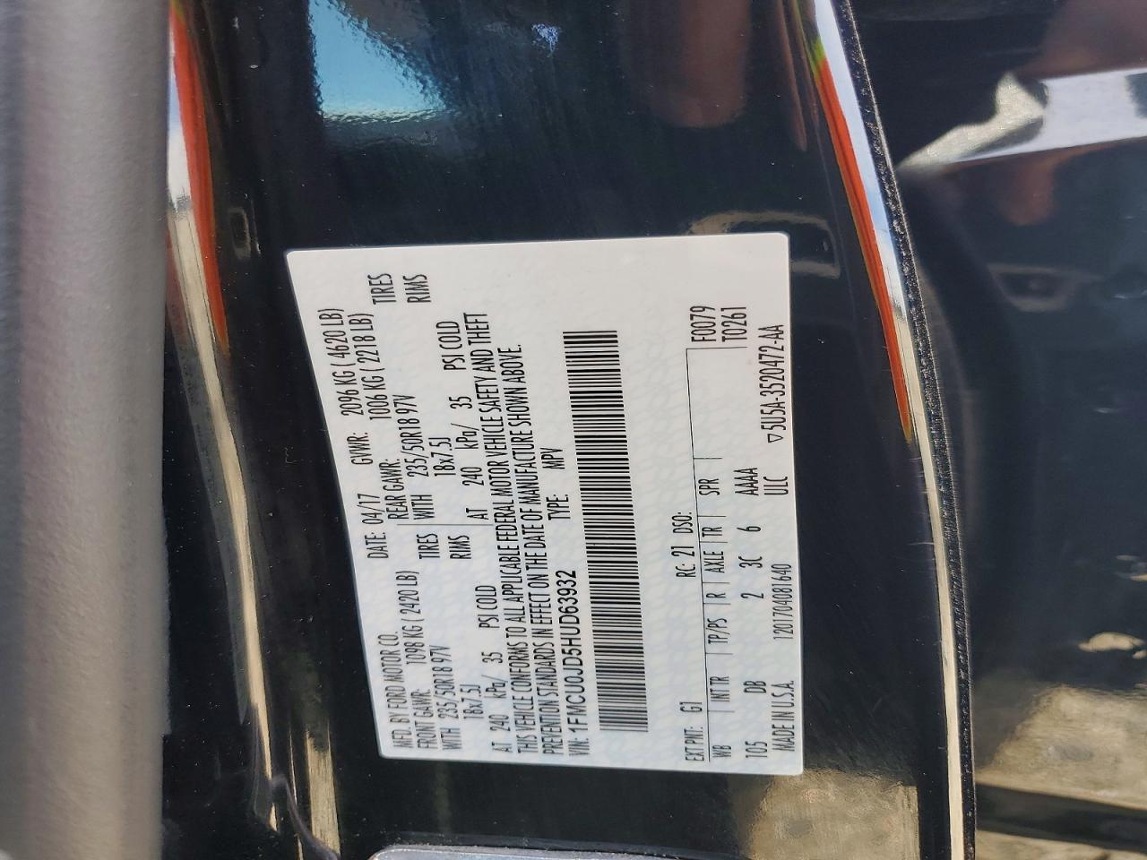 2017 FORD ESCAPE TITANIUM photo 12