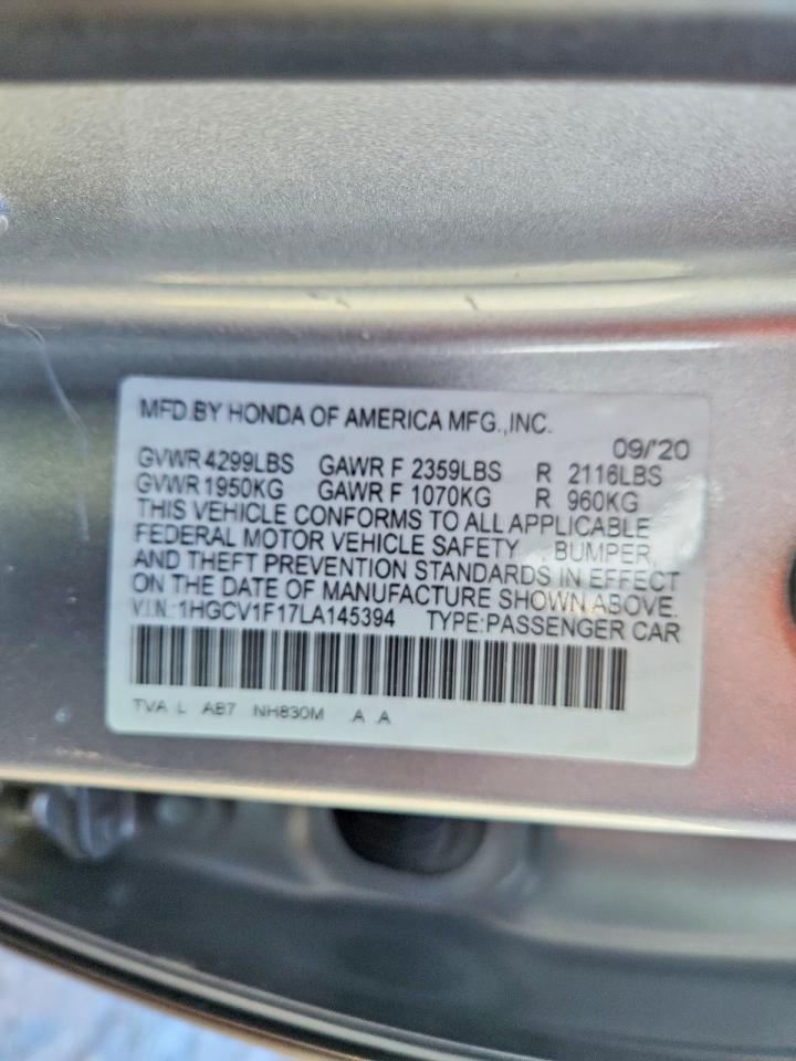2020 HONDA ACCORD LX photo 12