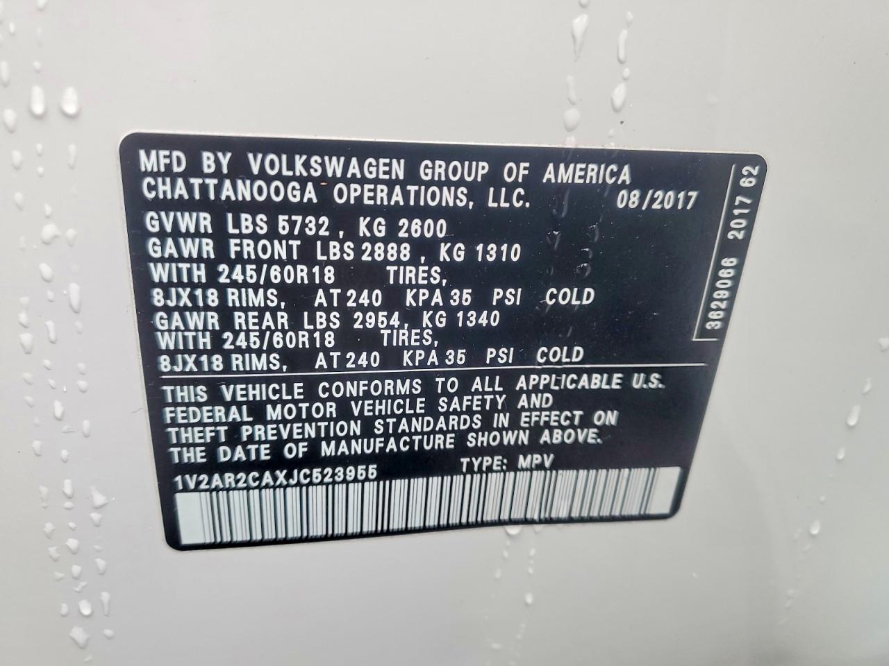 2018 VOLKSWAGEN ATLAS S photo 37
