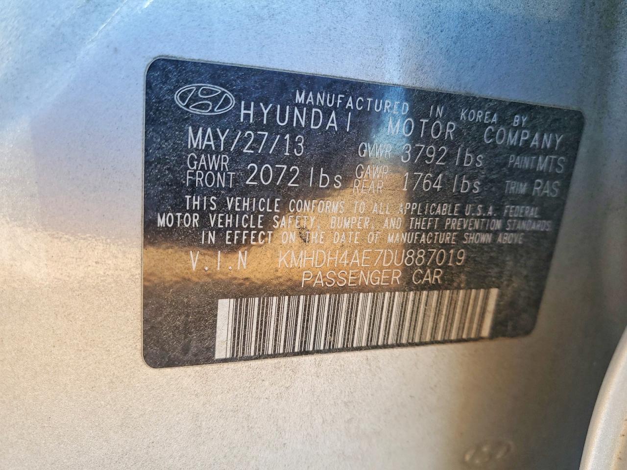 2013 HYUNDAI ELANTRA LIMITED photo 12