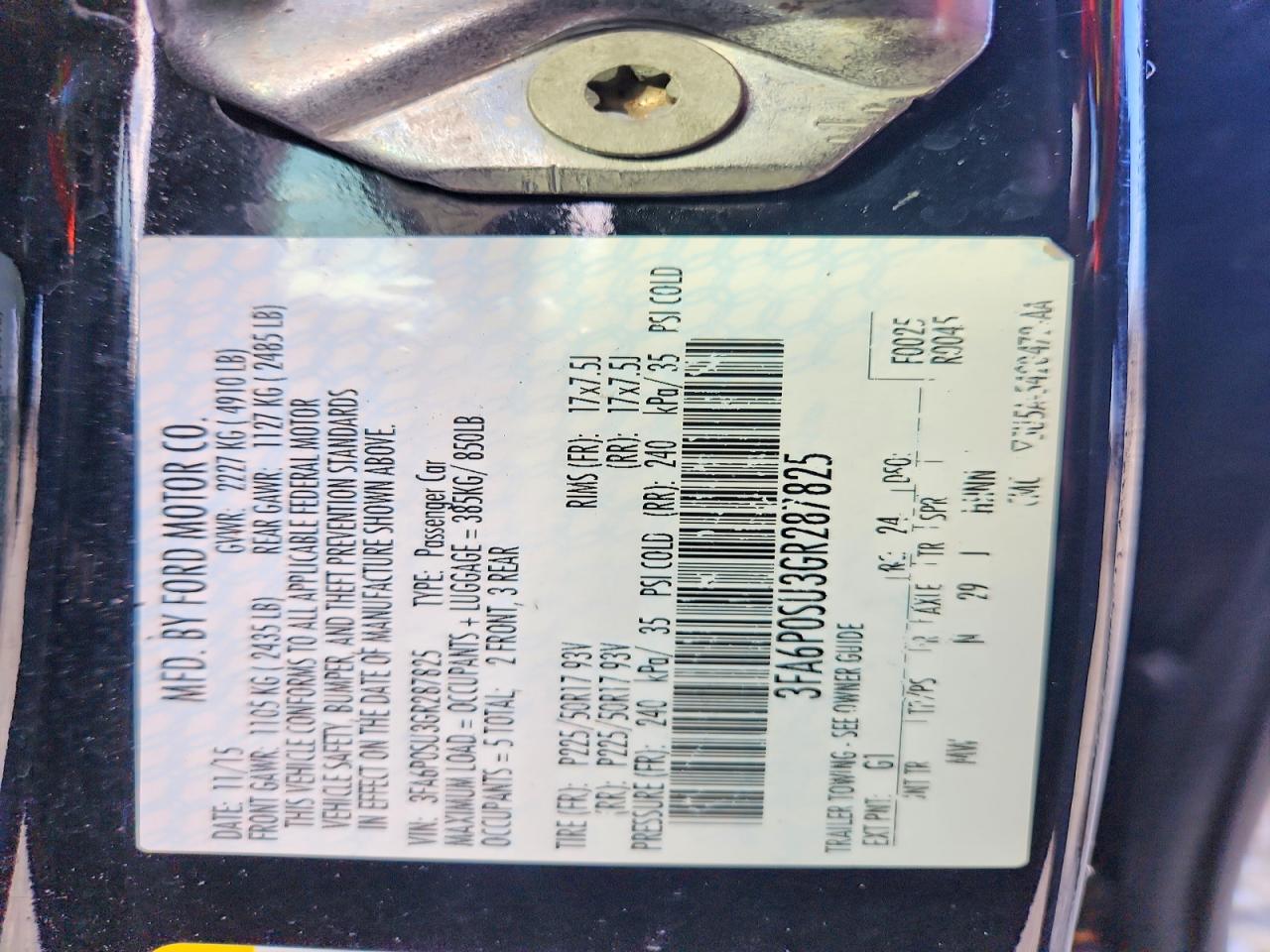 2016 FORD FUSION TITANIUM PHEV photo 23
