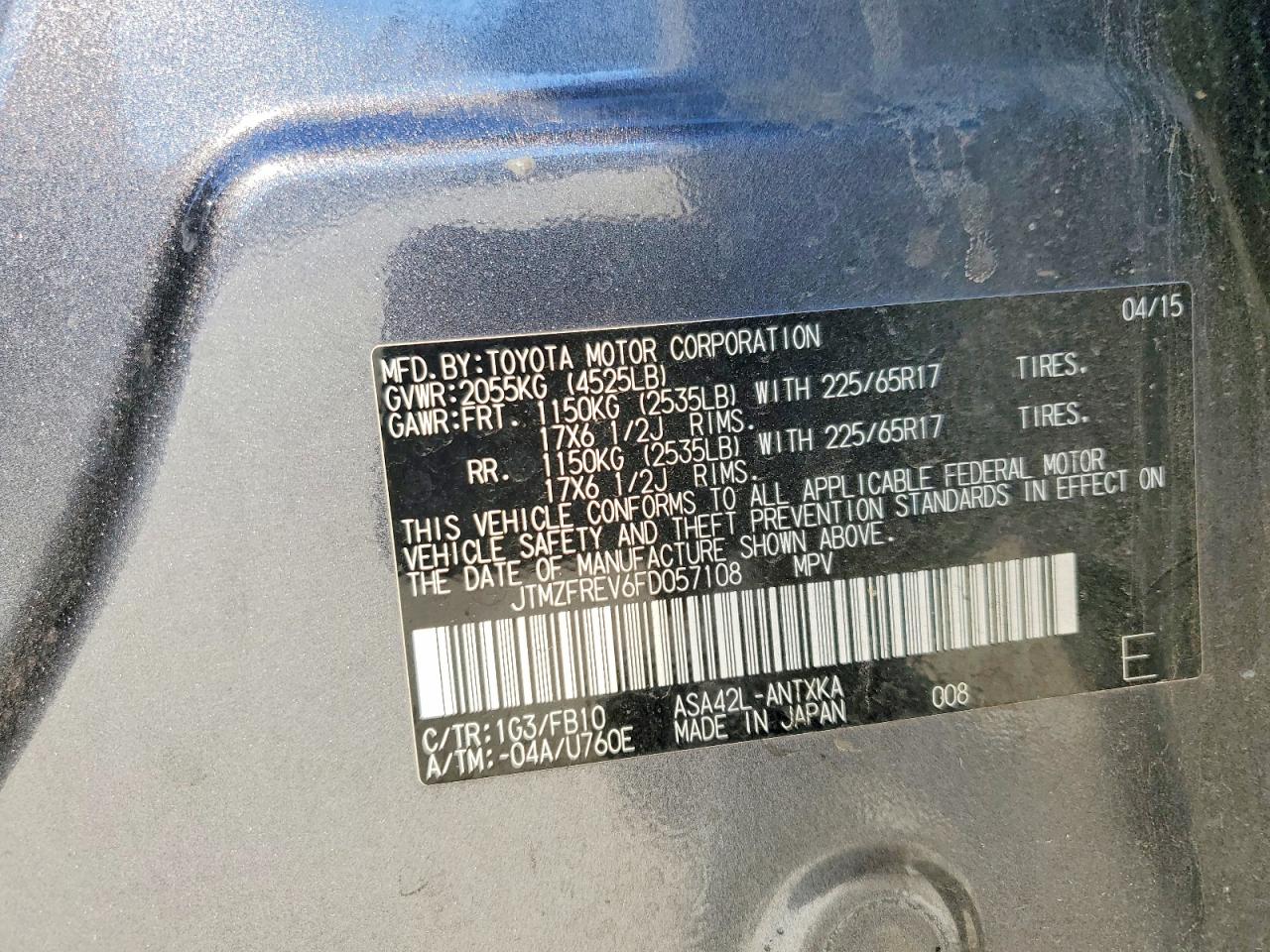 2015 TOYOTA RAV4 LE photo 25