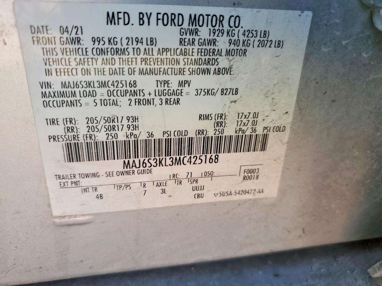 2021 FORD ECOSPORT TITANIUM photo 13