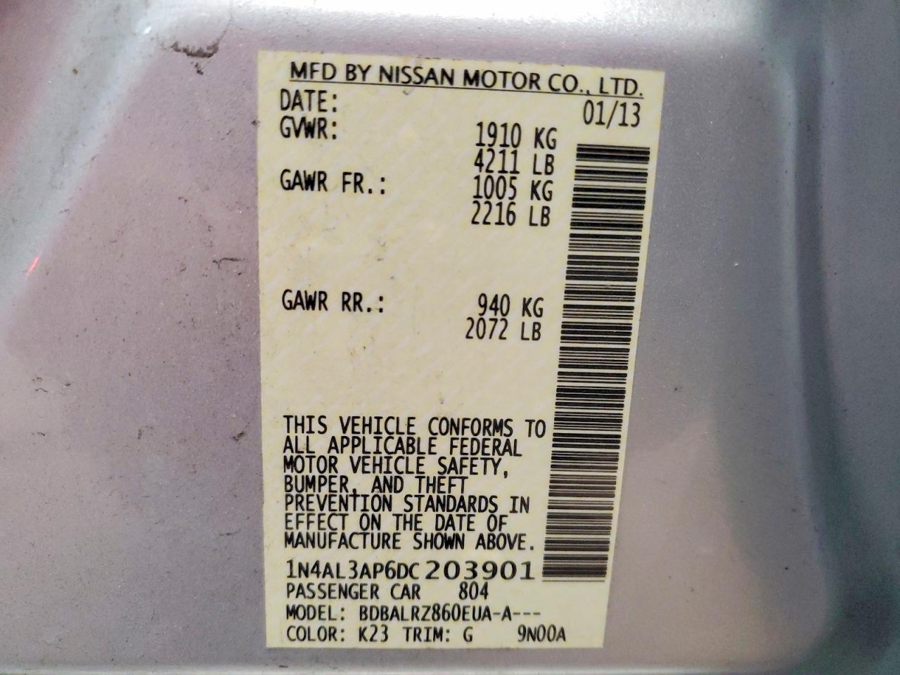 2013 NISSAN ALTIMA 2.5 photo 37