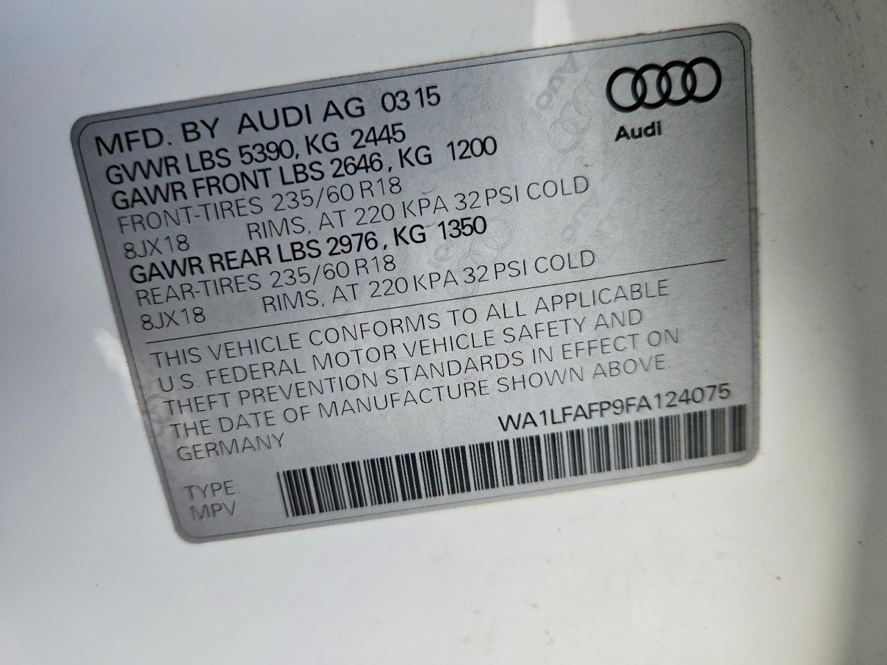 2015 AUDI Q5 PREMIUM PLUS photo 12